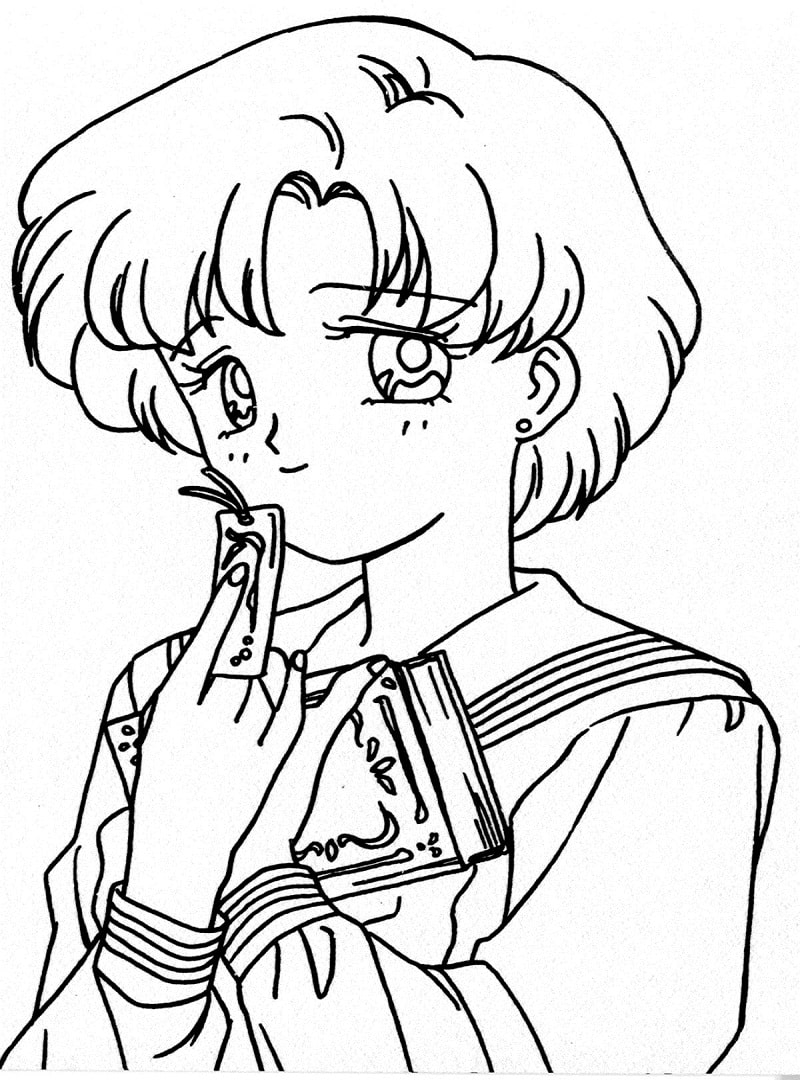 Coloriage Ami Mizuno de Sailor Moon