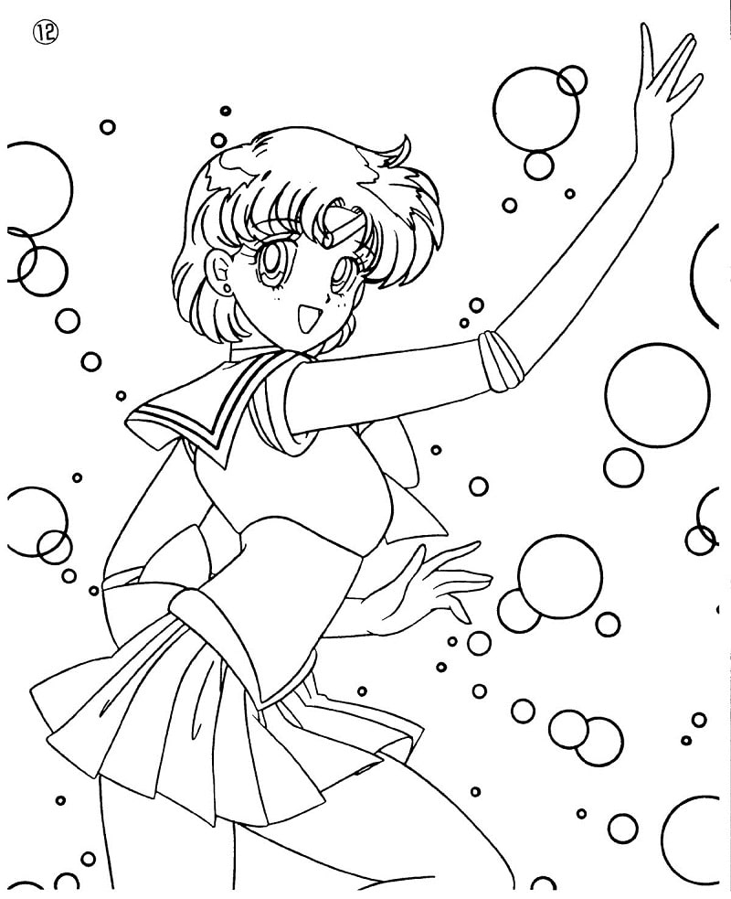 Coloriage Ami Mizuno pose