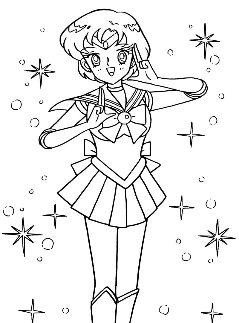 Coloriage Ami Mizuno Sailor Mercury