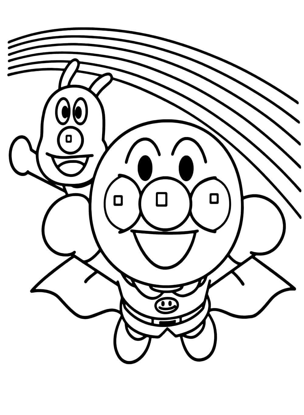 Coloriage Anpanman sourit