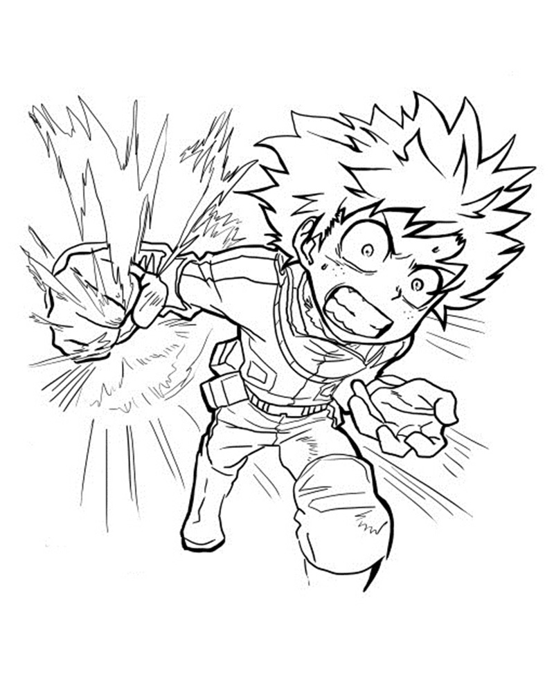 Coloriage Attaque De Izuku Midoriya