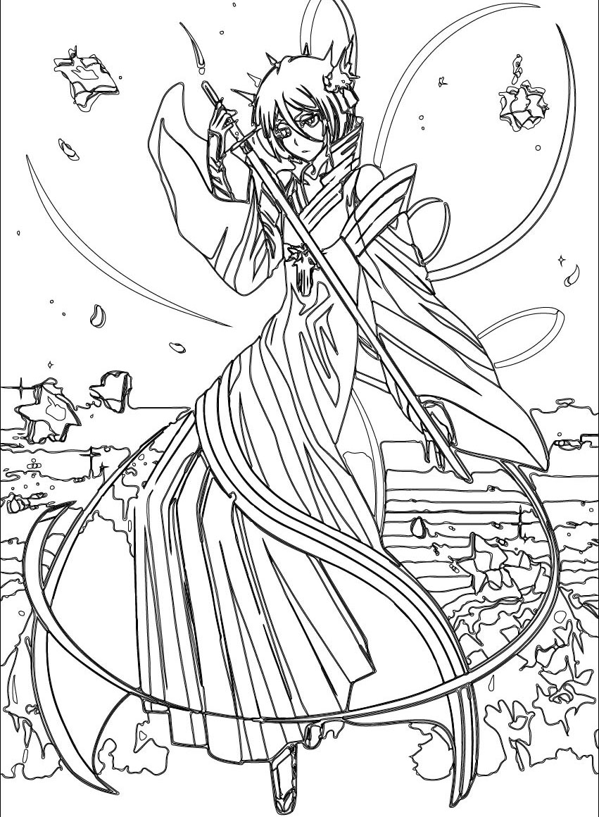 Coloriage Bankai de Rukia Kuchiki