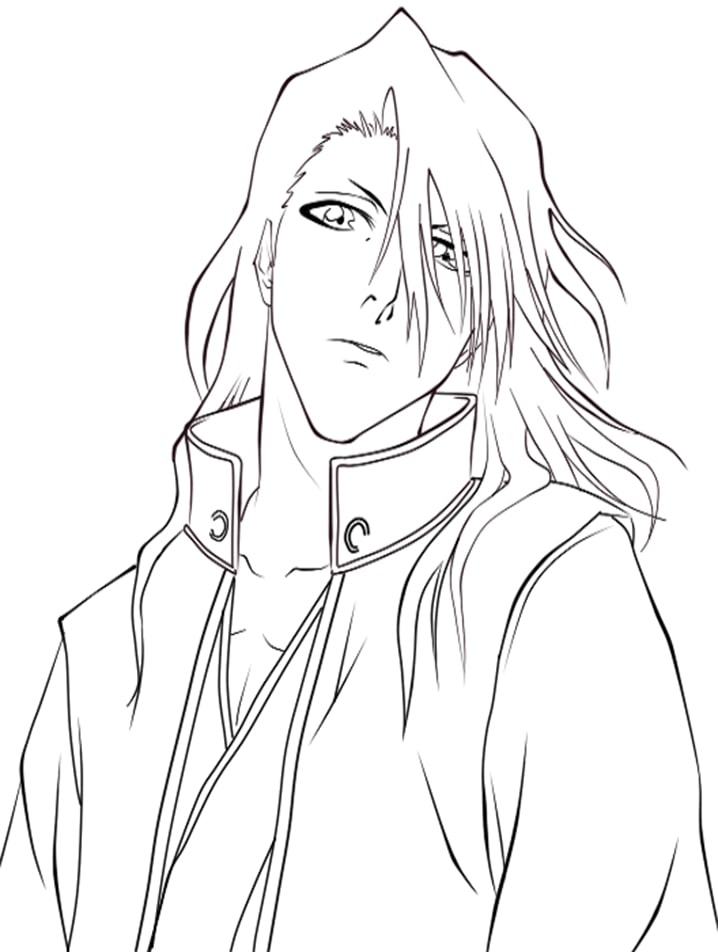 Coloriage Beau Byakuya Kuchiki