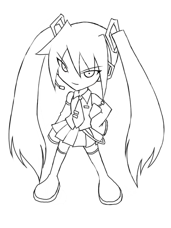 Coloriage Bébé Mignon Hatsune Miku