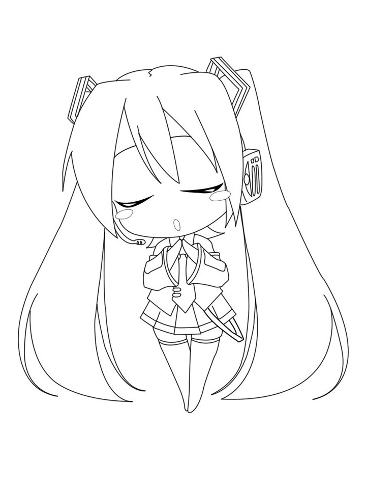 Coloriage Bébé Miku Qui Pleure