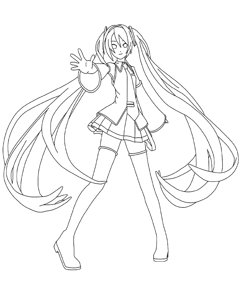 Coloriage Belle Hatsune Miku