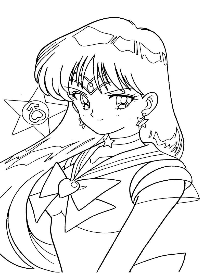 Coloriage Belle Sailor Mars imprimable