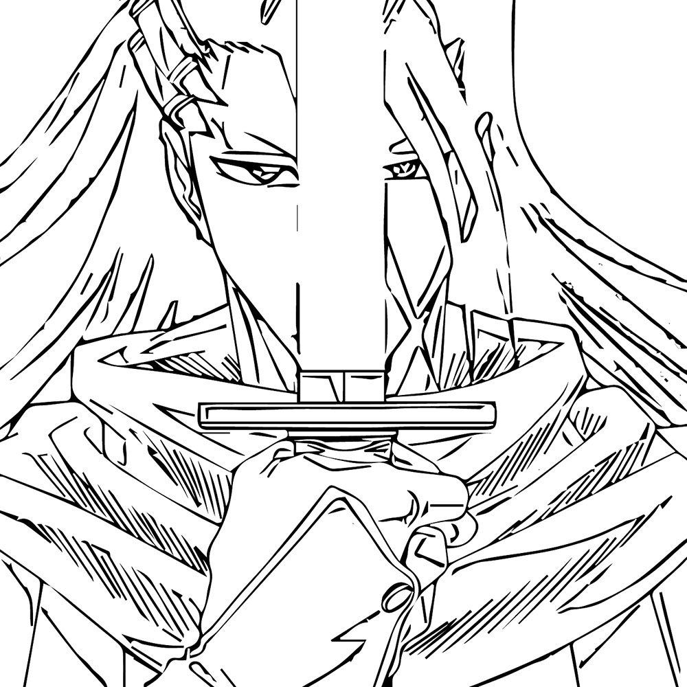 Coloriage Byakuya Kuchiki avec son épée