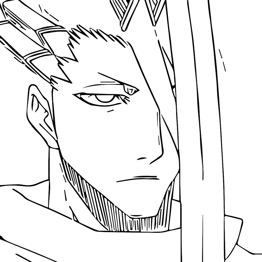 Coloriage Byakuya Kuchiki de anime Bleach