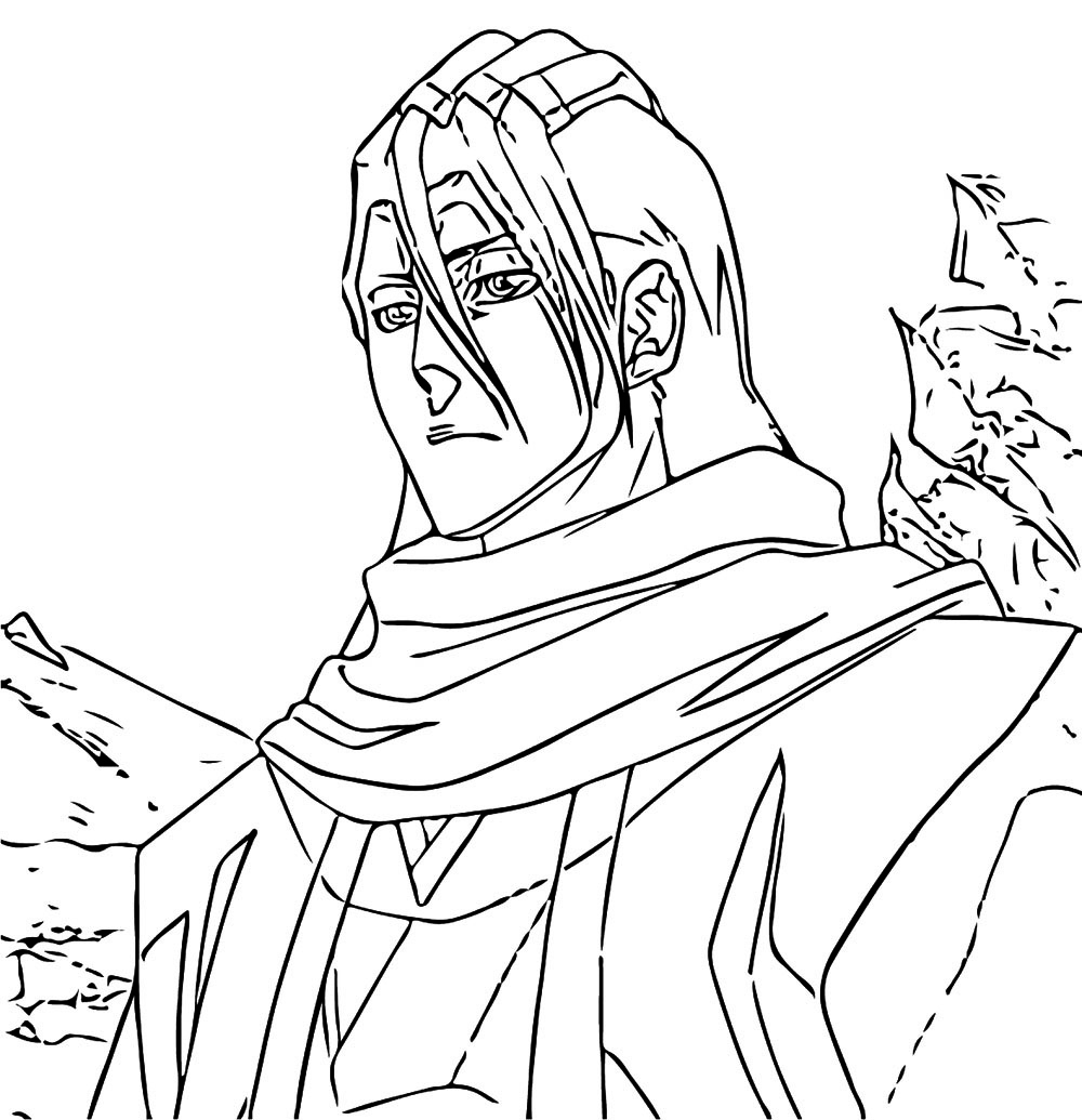 Coloriage Byakuya Kuchiki de Bleach