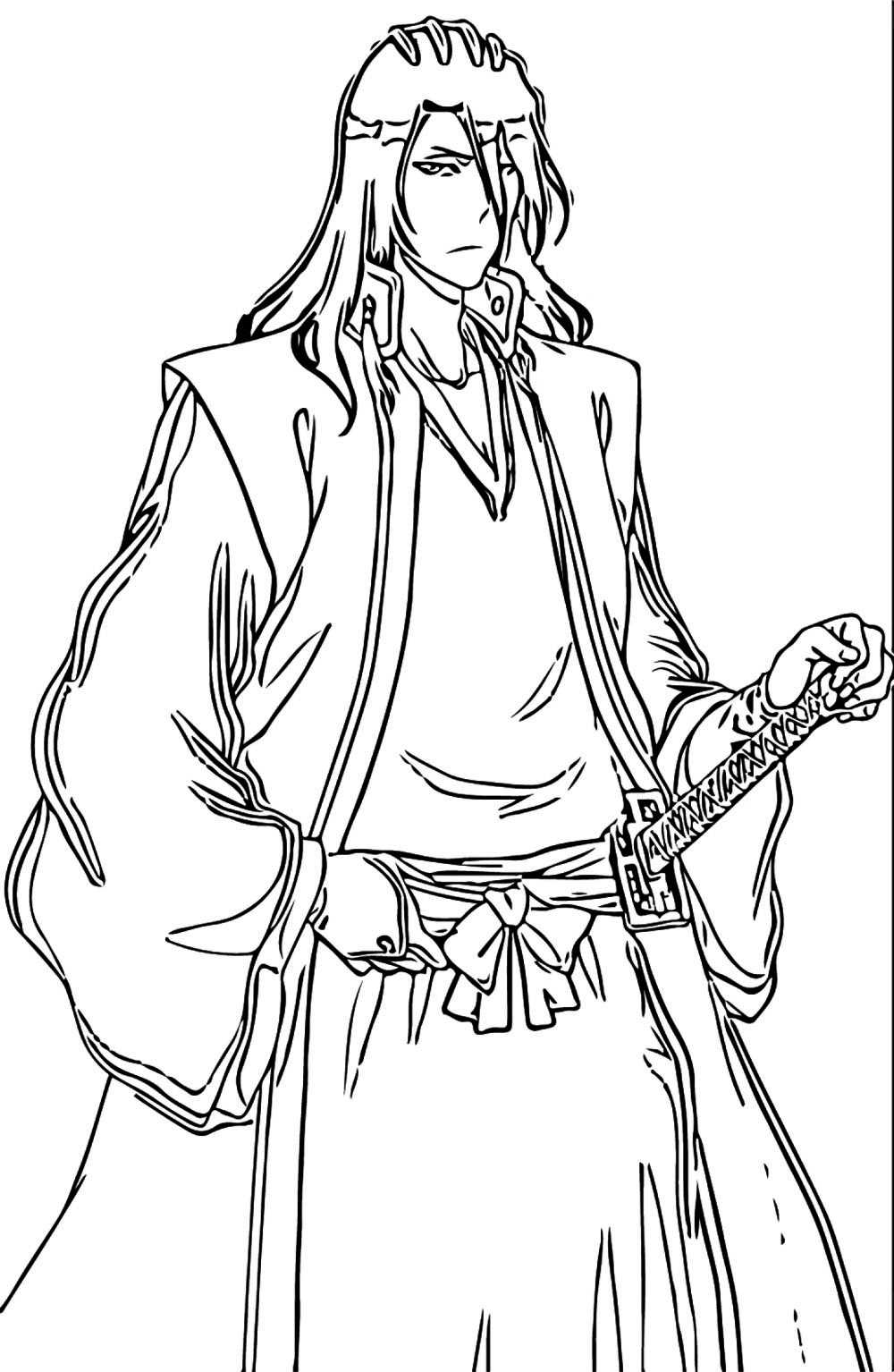 Coloriage Byakuya Kuchiki imprimable