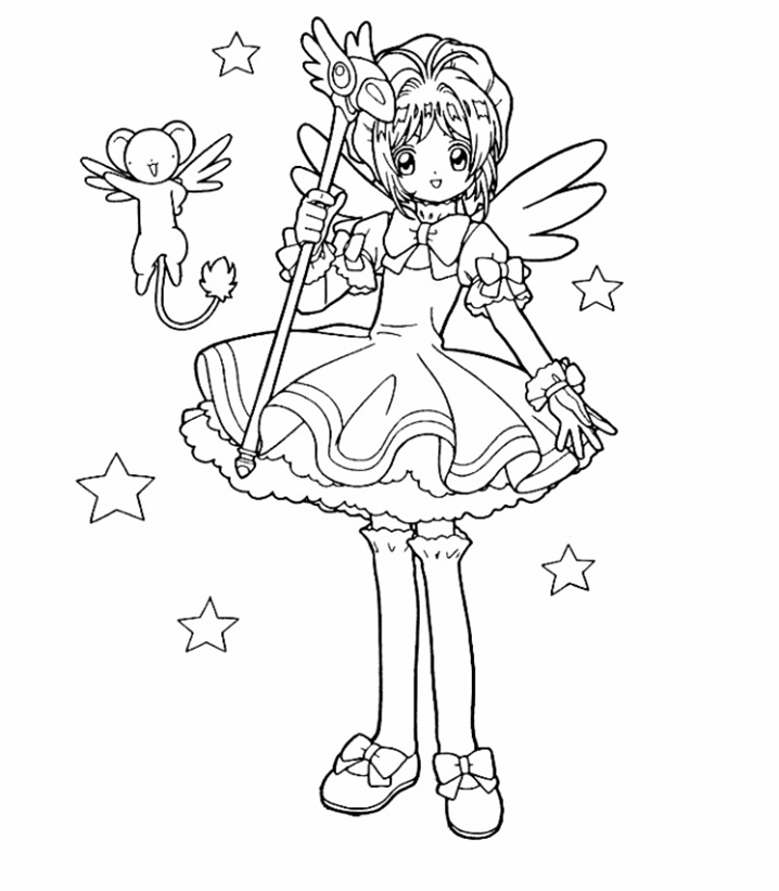 Coloriage Cardcaptor Sakura impression gratuite