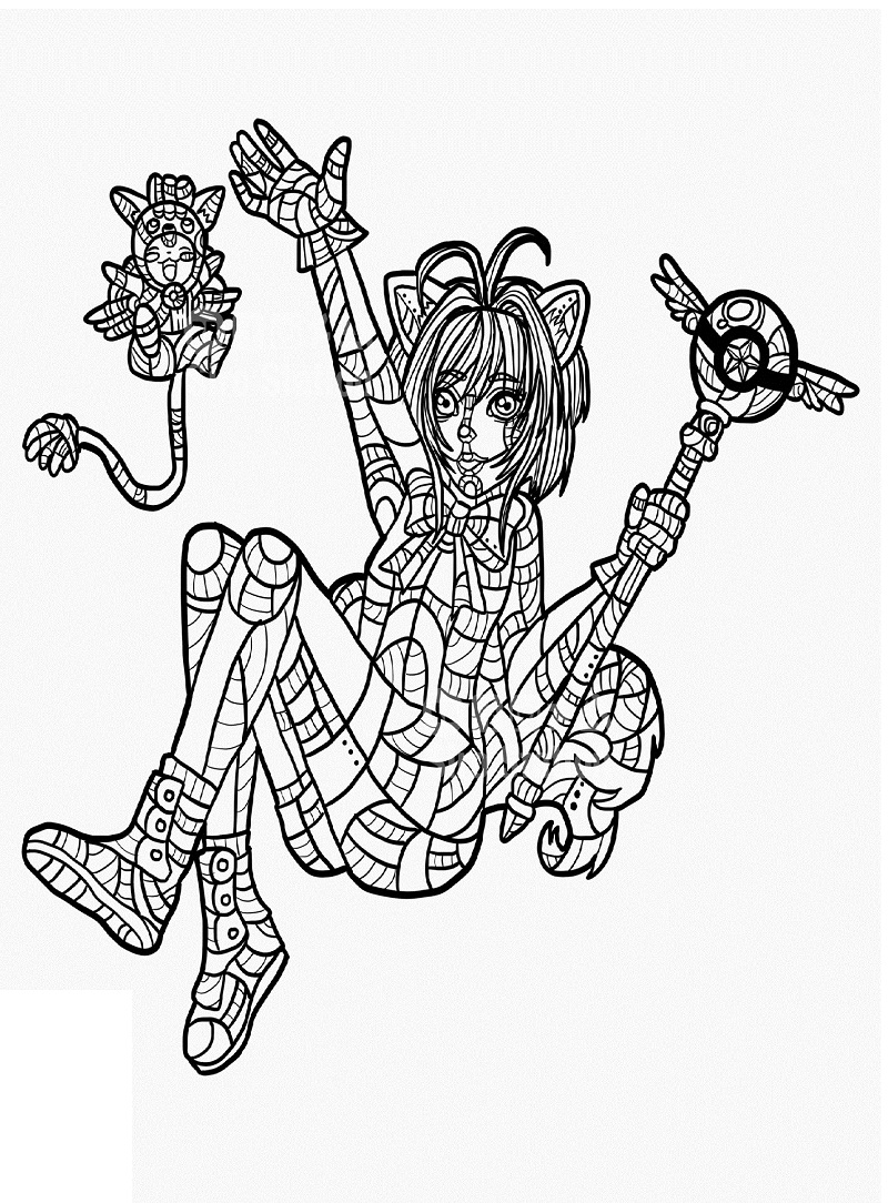 Coloriage Cardcaptor Sakura imprimable gratuitement