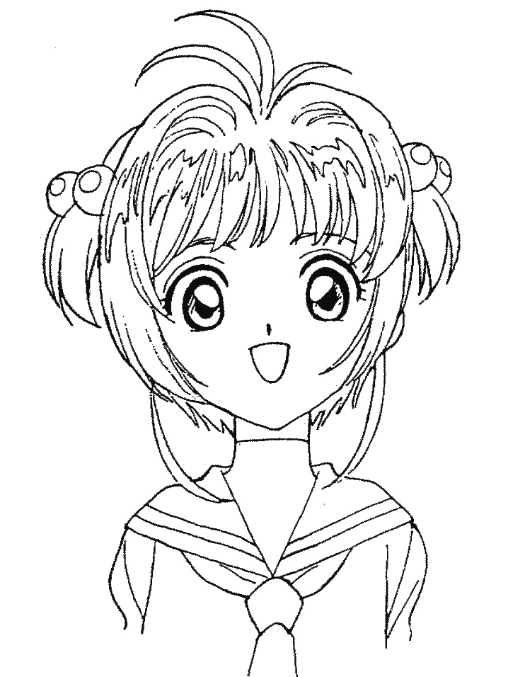 Coloriage Cardcaptor Sakura souriante