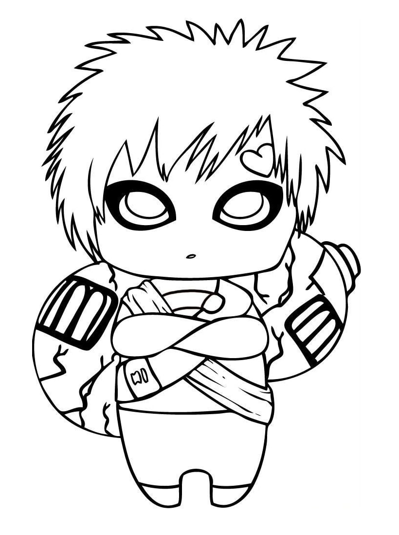 Coloriage Chibi Gaara