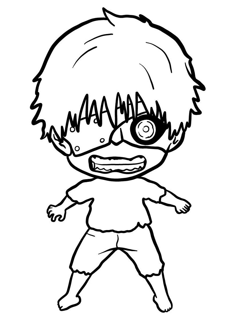 Coloriage Chibi Kaneki Ken Mignon