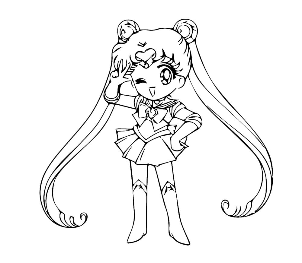 Coloriage Chibi mignonne Usagi Tsukino