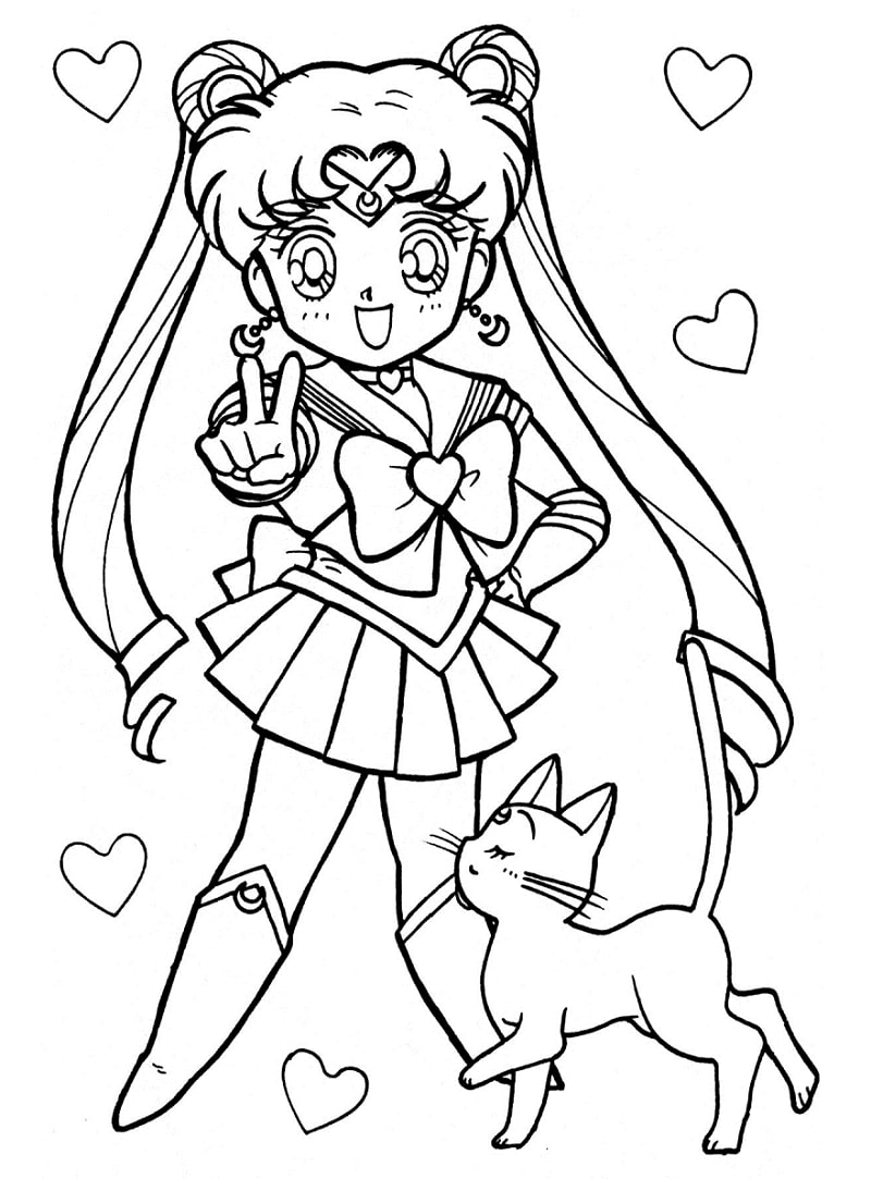 Coloriage Usagi Tsukino