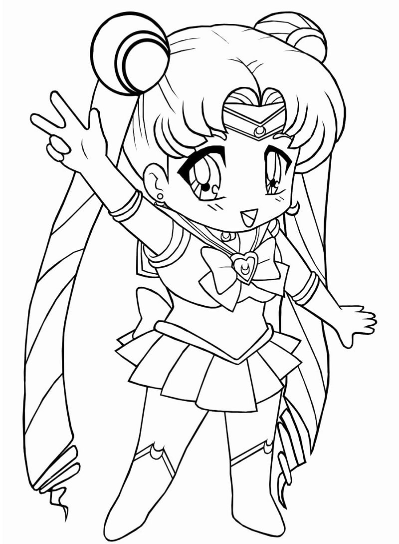 Coloriage Chibi Usagi Tsukino Sailor Moon