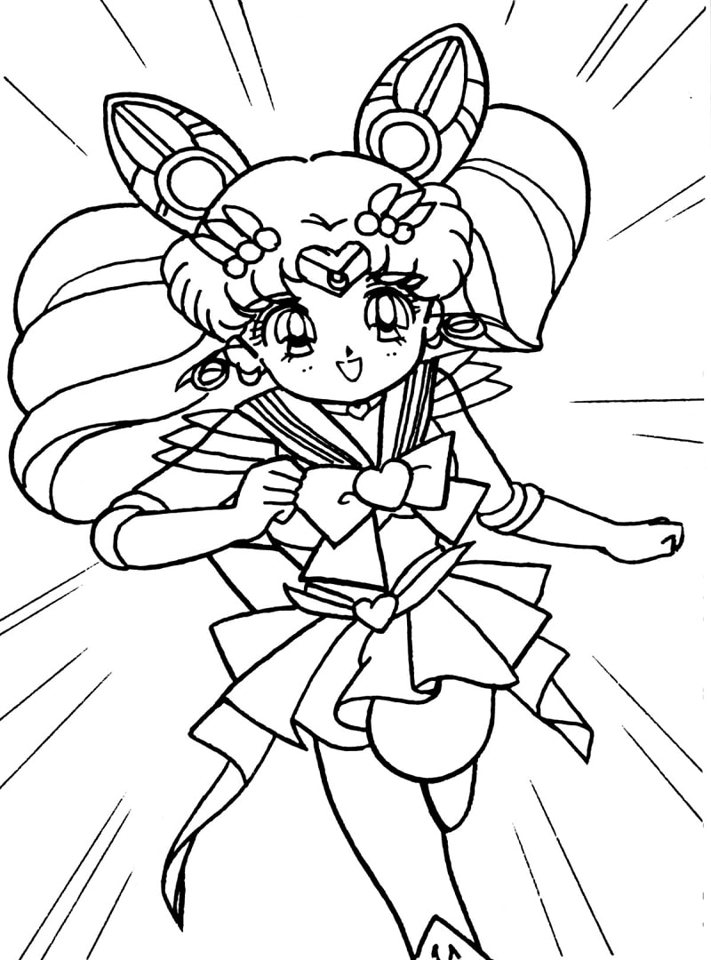 Coloriage Chibiusa En Cours D’exécution