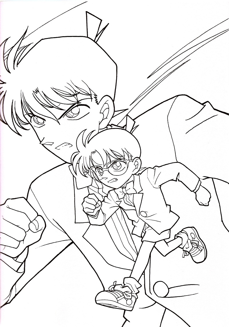 Coloriage Conan Et Shinichi