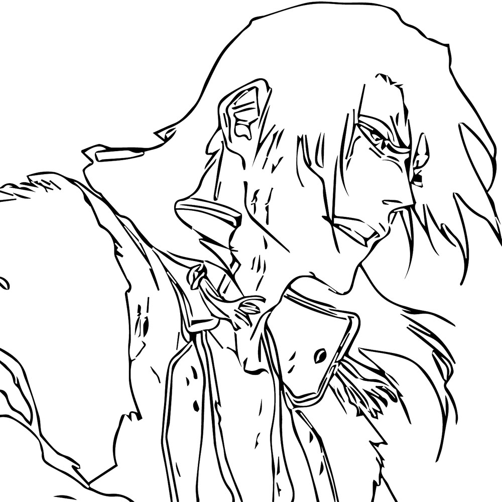 Coloriage Contour de Byakuya Kuchiki