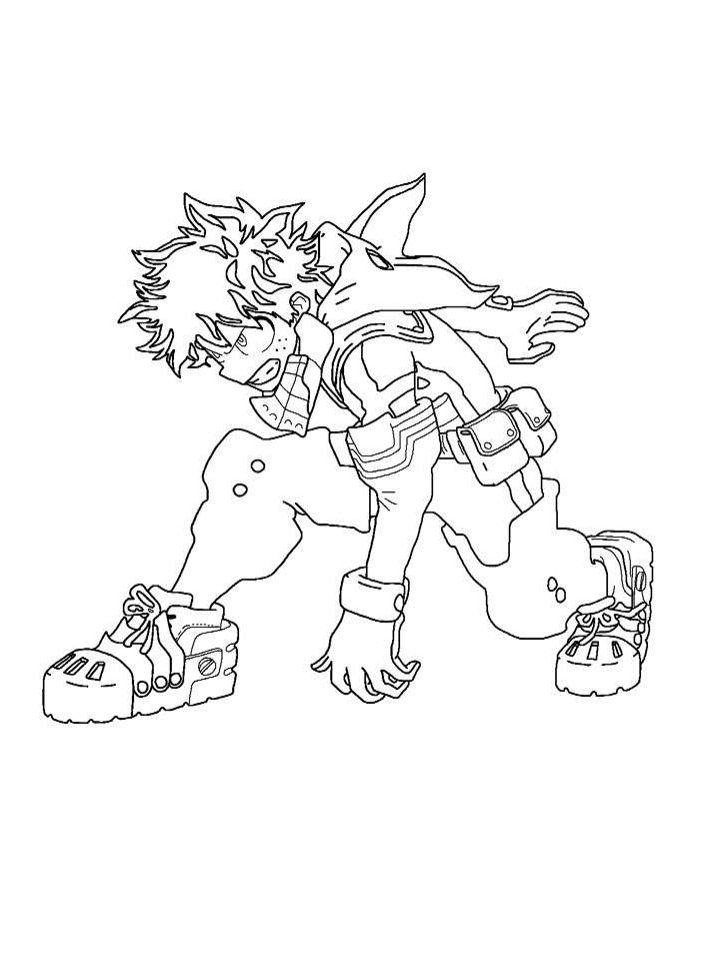 Coloriage Cool Izuku Midoriya