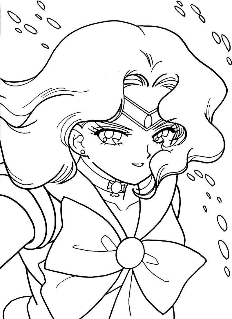 Coloriage De Base Michiru Kaiou Visage