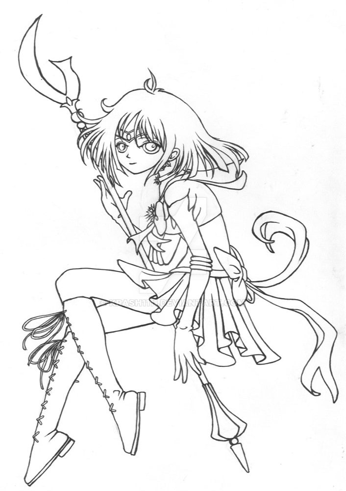 Coloriage Dessin de Sailor Saturn