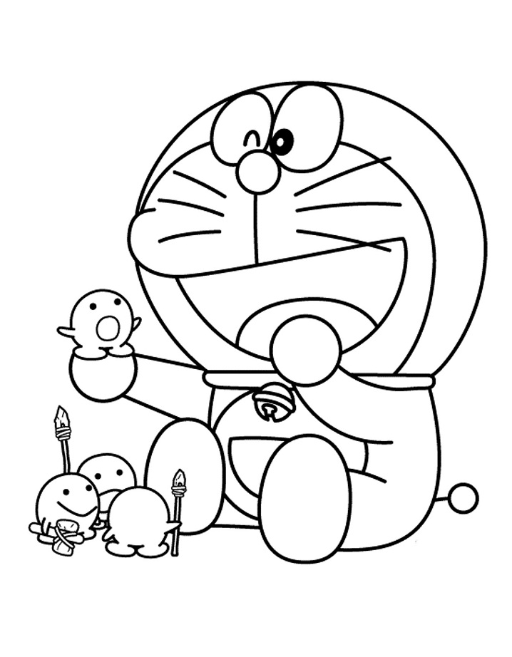 Coloriage Doraemon Assise