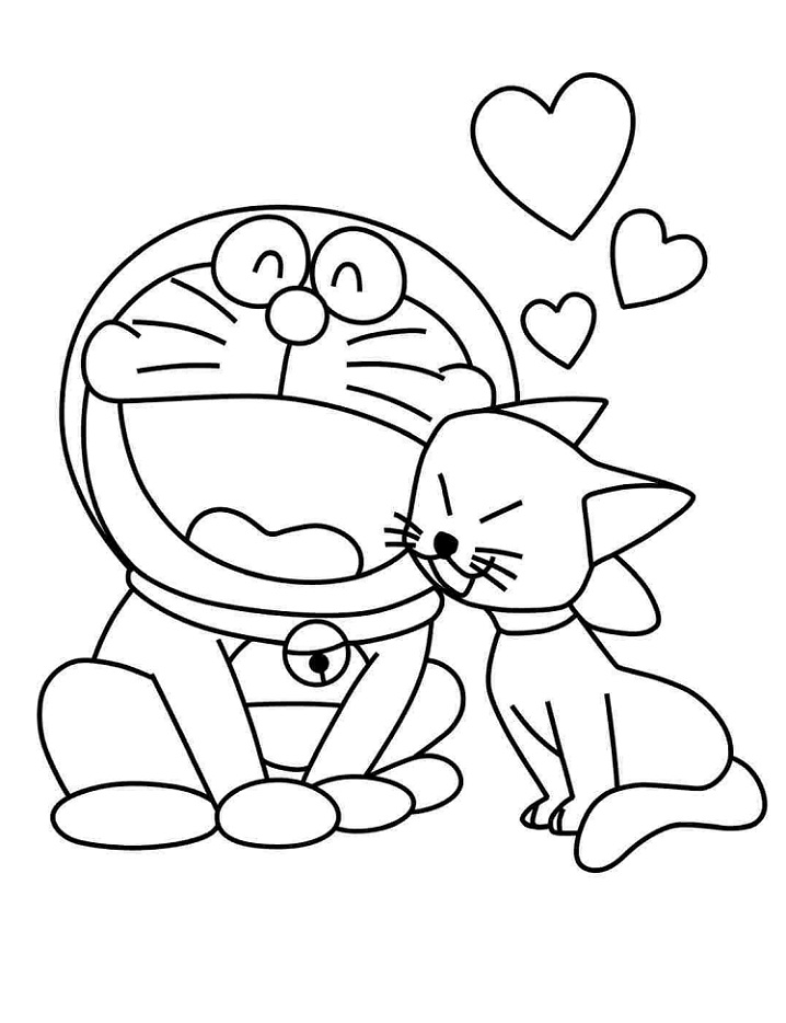 Coloriage Doraemon Avec Petite Amie