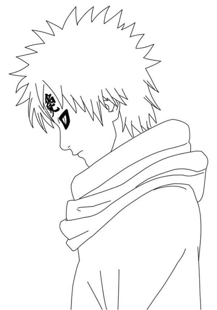 Coloriage Gaara : Côté Gauche