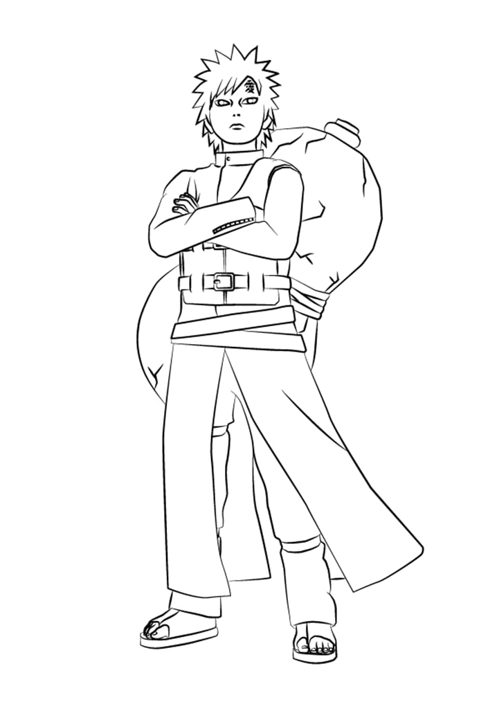 Coloriage Gaara Du Sable