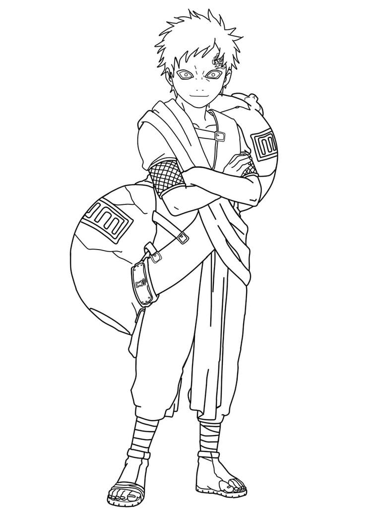 Coloriage Gaara En Colère