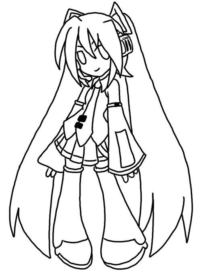 Coloriage Hatsune Miku Chibi