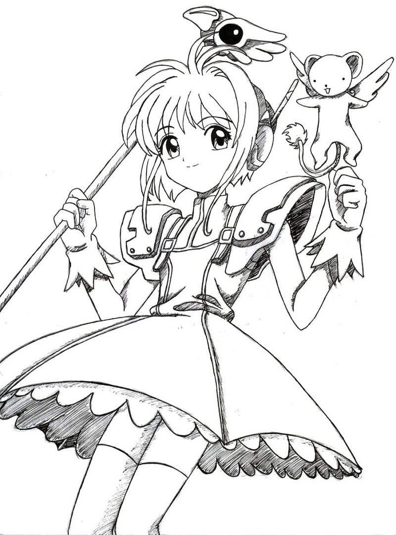 Coloriage Heureuse Cardcaptor Sakura