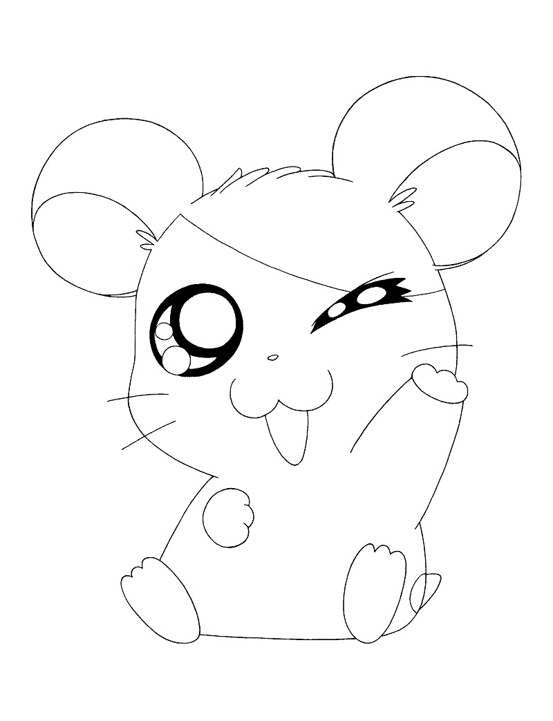 Coloriage Heureux Hamtaro