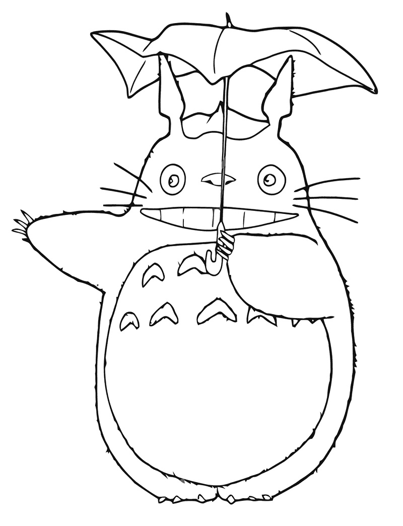 Coloriage Heureux Totoro