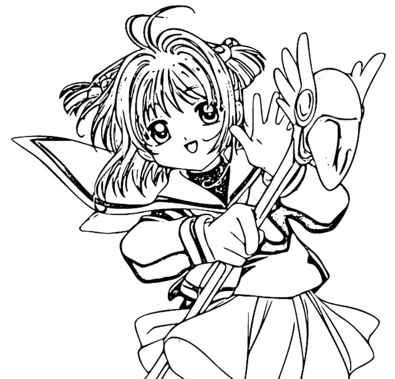 Coloriage Image de contour de Cardcaptor Sakura imprimable