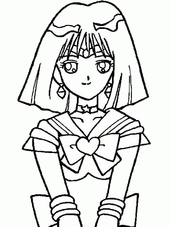 Coloriage Image de contour de Sailor Saturn