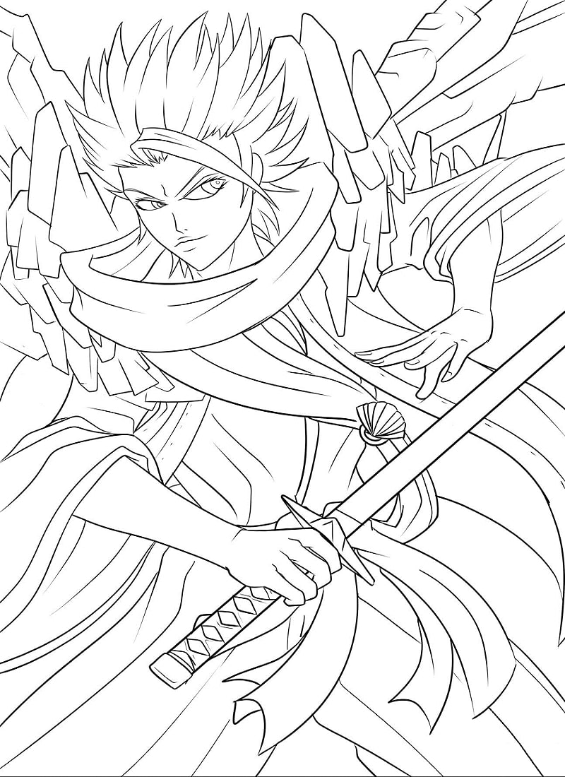 Coloriage Image de contour de Tôshirô Hitsugaya