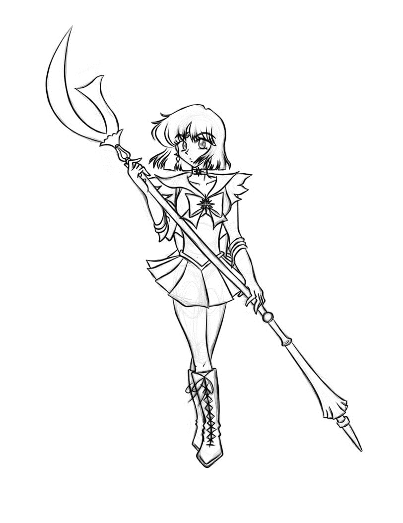 Coloriage Image simple de Sailor Saturn