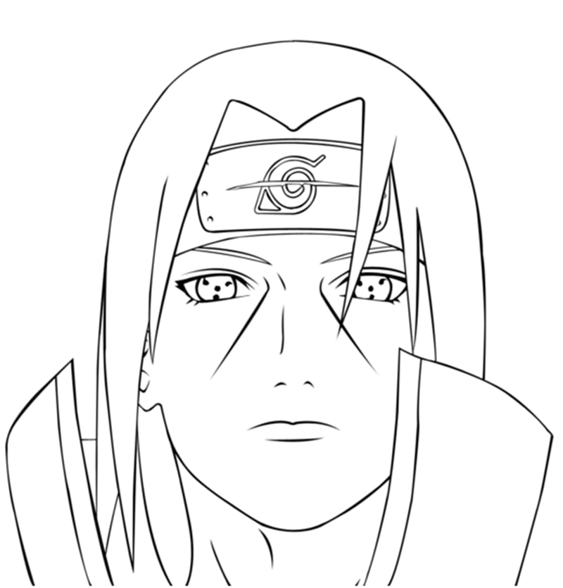 Coloriage Itachi Uchiha Visage