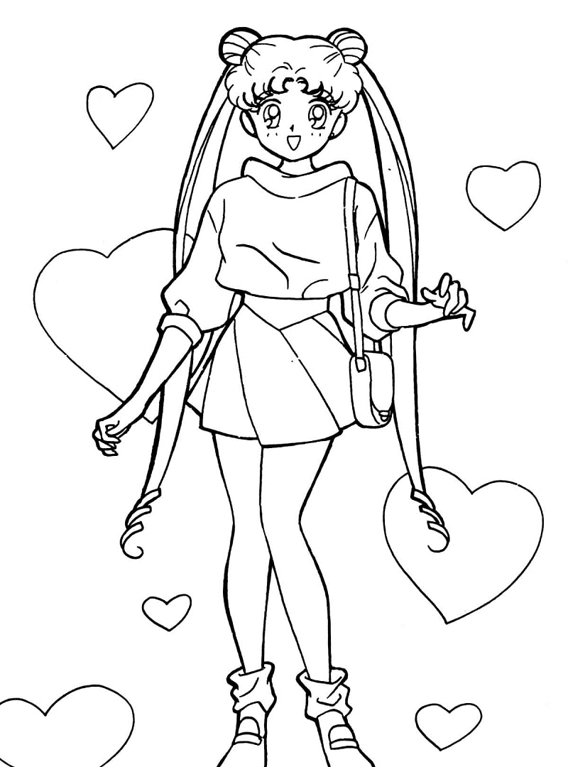 Coloriage Jolie Usagi Tsukino gratuitement