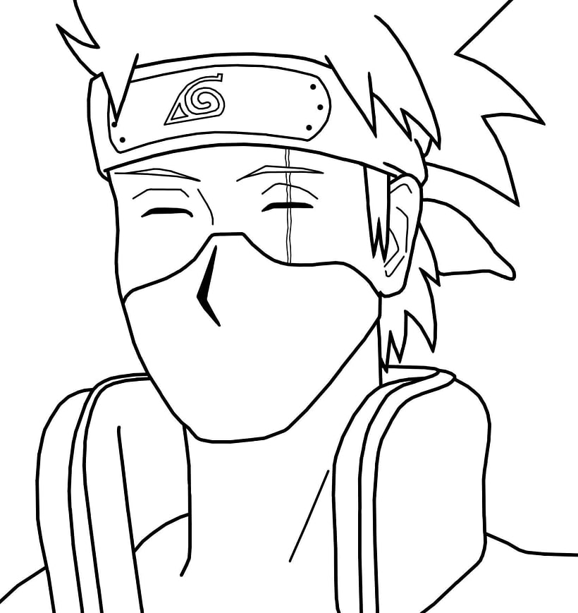 Coloriage Kakashi Tête