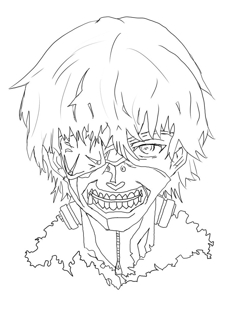 Coloriage Kaneki Ken Tête