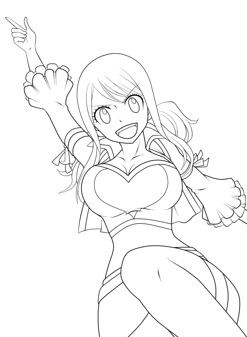 Coloriage Lucy Heartfilia Amusante