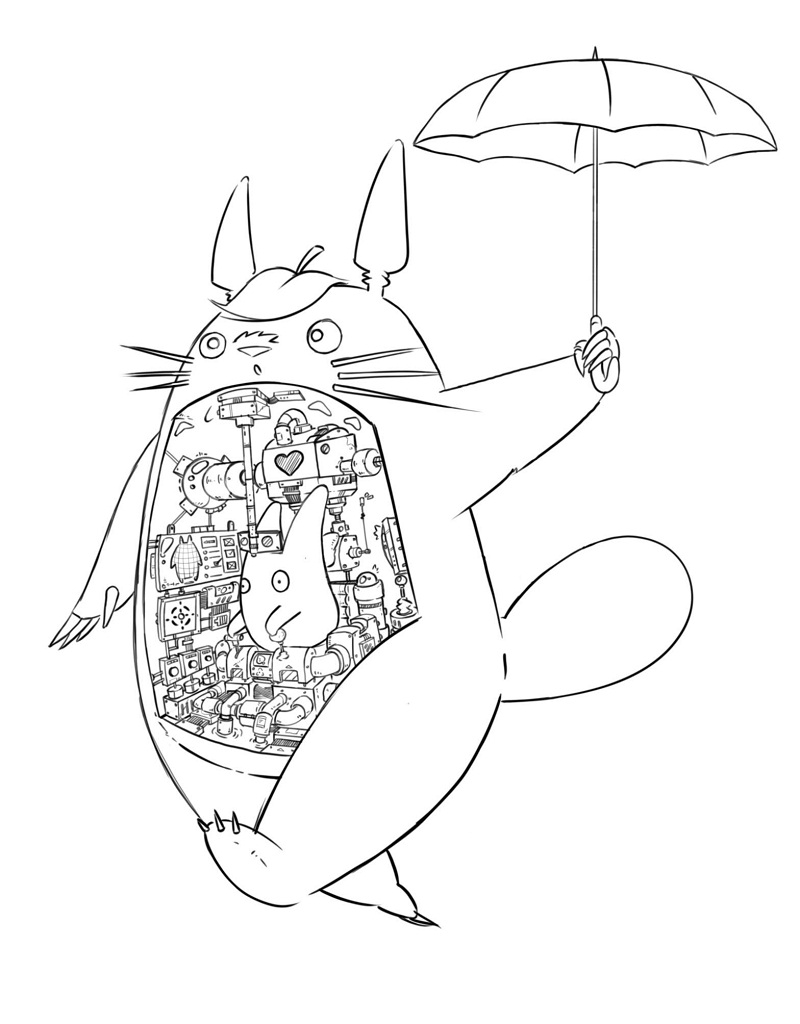 Coloriage Machine Totoro