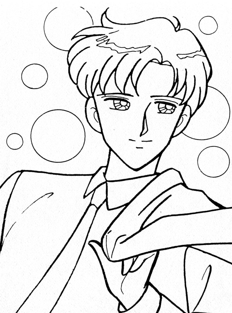 Coloriage Mamoru Chiba Affronter