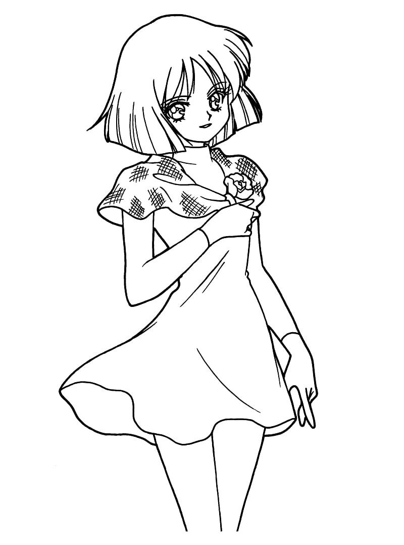 Coloriage Mignon Sailor Saturn